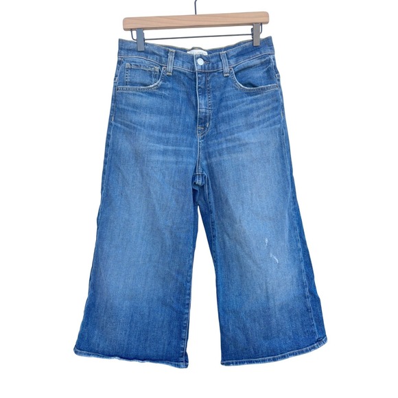 Nili Lotan Denim - Nili‎ Lotan London Women's Cropped Wide Leg Jeans Size 27 Distressed Denim